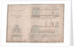 Construction drawing, 0-4-2 locomotive and tender by R. and W. Hawthorn and Co. for the Stanhope and Tyne Railway Co by English School