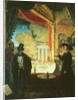 A Scene in a Theatre: A Performance Seen from a Box in which Three figures are Standing, 1908 by James Dickson Innes