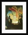 A Scene in a Theatre: A Performance Seen from a Box in which Three figures are Standing, 1908 by James Dickson Innes
