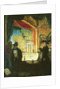A Scene in a Theatre: A Performance Seen from a Box in which Three figures are Standing, 1908 by James Dickson Innes