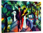 Walkers on the bridge, 1912 by August Macke