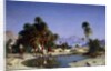Leon-Adolphe Belly the caravan in the desert oasis by Leon-Auguste-Adolphe Belly