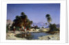 Leon-Adolphe Belly the caravan in the desert oasis by Leon-Auguste-Adolphe Belly