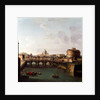 Rome, A View of the Tiber with the Castel Sant'angelo and Saint Peter's Basilica by Antonio Joli