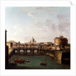 Rome, A View of the Tiber with the Castel Sant'angelo and Saint Peter's Basilica by Antonio Joli
