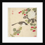 One of a series of paintings of birds and fruit, late 19th century by Guochen Wang