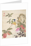 One of a series of paintings of birds and fruit, late 19th century by Guochen Wang