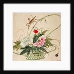 One of a series of paintings of flowers and insects, late 19th century by Hua Liu