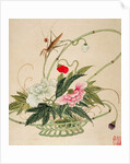One of a series of paintings of flowers and insects, late 19th century by Hua Liu