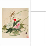 One of a series of paintings of flowers and insects, late 19th century by Hua Liu