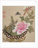One of a series of paintings of flowers and insects, late 19th century by Hua Liu