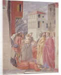 The Distribution of Alms and Death of Ananias by Tommaso Masaccio