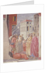 The Distribution of Alms and Death of Ananias by Tommaso Masaccio