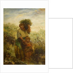 Gorse Gatherer - Child Crossing Mountain Stream, 1855 by Paul Falconer Poole