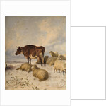 Cows and Sheep in Snowscape, 1864 by Thomas Sidney Cooper