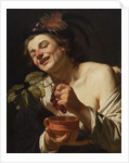 Smiling Young Man Squeezing Grapes, 1622 by Gerrit van Honthorst