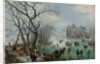 Winter Landscape with Skaters near a Castle, 1615 by Adriaen Pietersz. van de Venne