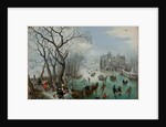Winter Landscape with Skaters near a Castle, 1615 by Adriaen Pietersz. van de Venne