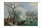 Winter Landscape with Skaters near a Castle, 1615 by Adriaen Pietersz. van de Venne