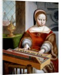 Young Woman playing a Clavichord by Jan van Sanders Hemessen