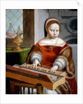 Young Woman playing a Clavichord by Jan van Sanders Hemessen