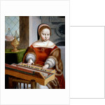 Young Woman playing a Clavichord by Jan van Sanders Hemessen