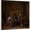 Peasants in an interior by Cornelis Schaeck