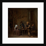 Peasants in an interior by Cornelis Schaeck
