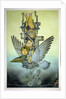 Balancing Girl on Mechanical Bird on Tightrope by Wayne Anderson