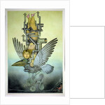 Balancing Girl on Mechanical Bird on Tightrope by Wayne Anderson