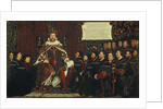 Henry VIII handing over a charter to Thomas Vicary, commemorating the joining of the Barbers and Surgeons Guilds, 1541 by Hans Holbein the Younger