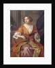 Portrait of Mrs Moll Davies, mistress of Charles II, flowers painted by Jean Baptiste Monnoyer by Peter Lely