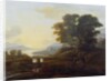 Landscape with cattle and goats crossing a bridge by Claude Lorrain
