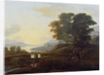 Landscape with cattle and goats crossing a bridge by Claude Lorrain