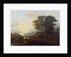 Landscape with cattle and goats crossing a bridge by Claude Lorrain