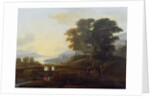 Landscape with cattle and goats crossing a bridge by Claude Lorrain