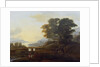 Landscape with cattle and goats crossing a bridge by Claude Lorrain