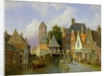 Canal Scene in Holland, 1898 by Pieter Christiaan Cornelis Dommelshuizen