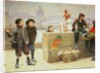 Young Pedlars on the Pont Des Arts, Paris by Paul Charles Chocarne-Moreau
