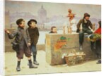 Young Pedlars on the Pont Des Arts, Paris by Paul Charles Chocarne-Moreau