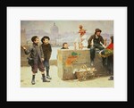 Young Pedlars on the Pont Des Arts, Paris by Paul Charles Chocarne-Moreau