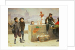 Young Pedlars on the Pont Des Arts, Paris by Paul Charles Chocarne-Moreau