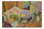 Pottery and Fruit on a Table by Mildred Bendall