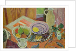 Pottery and Fruit on a Table by Mildred Bendall