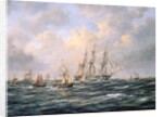 Convoy of East Indiamen amid Fishing Boats by Richard Willis