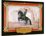 No. 42 'Agrable', a dark fawn horse of the Spanish Riding School performing a dressage movement called a 'Curvet' by Baron Reis d' Eisenberg