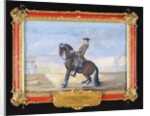 No. 54 A Danish chestnut bay horse of the Spanish Riding School performing a dressage movement by Baron Reis d' Eisenberg