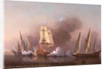The Engagement between the Blast Sloop and two Spanish Privateers, 1745 by Samuel Scott