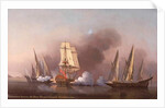 The Engagement between the Blast Sloop and two Spanish Privateers, 1745 by Samuel Scott