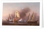 The Engagement between the Blast Sloop and two Spanish Privateers, 1745 by Samuel Scott